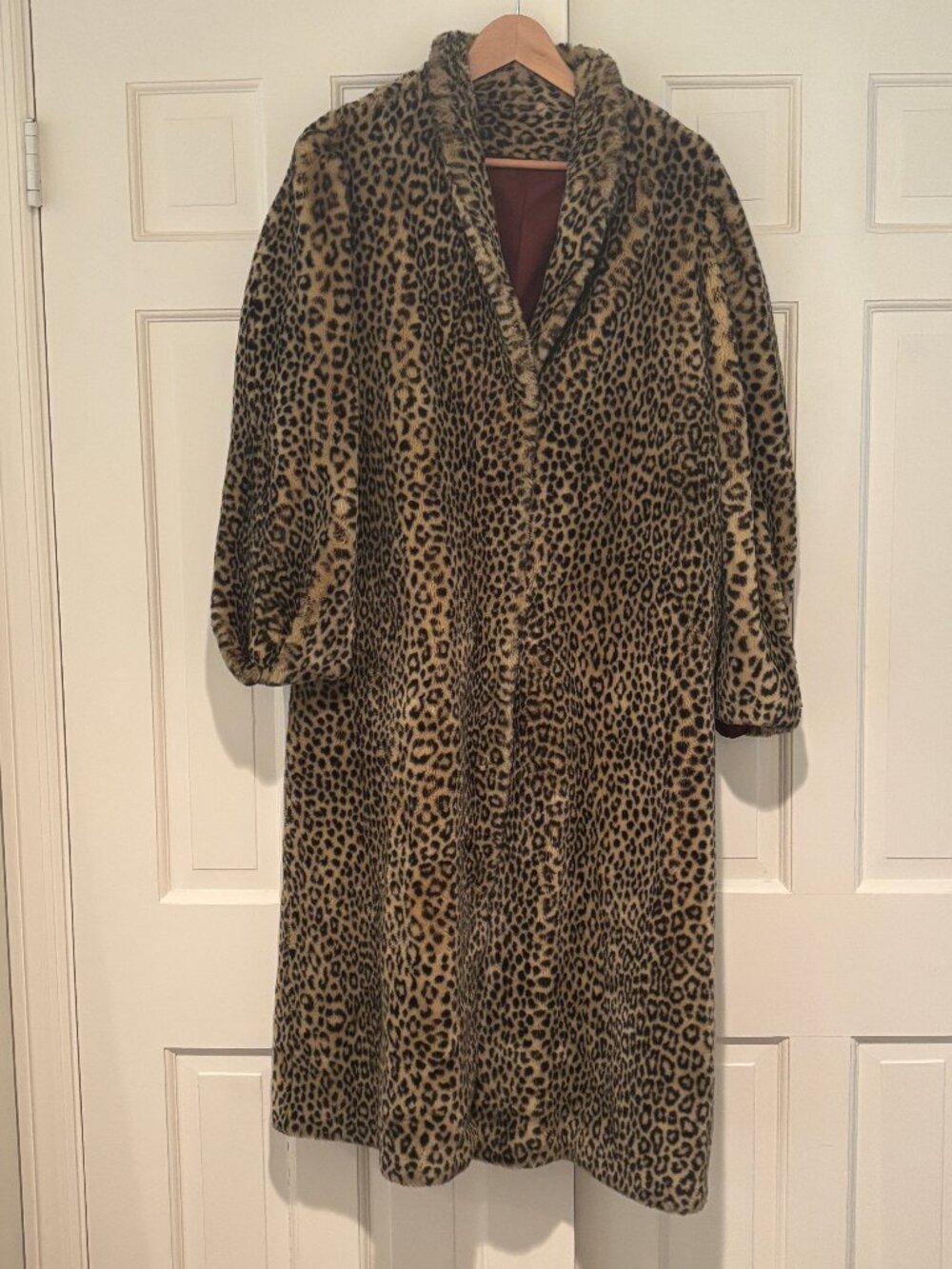 Harvey Nichols London Vintage Iconic Leopard Fake Fur Maxi Coat